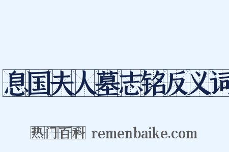 息国夫人墓志铭反义词是什么意思的图片